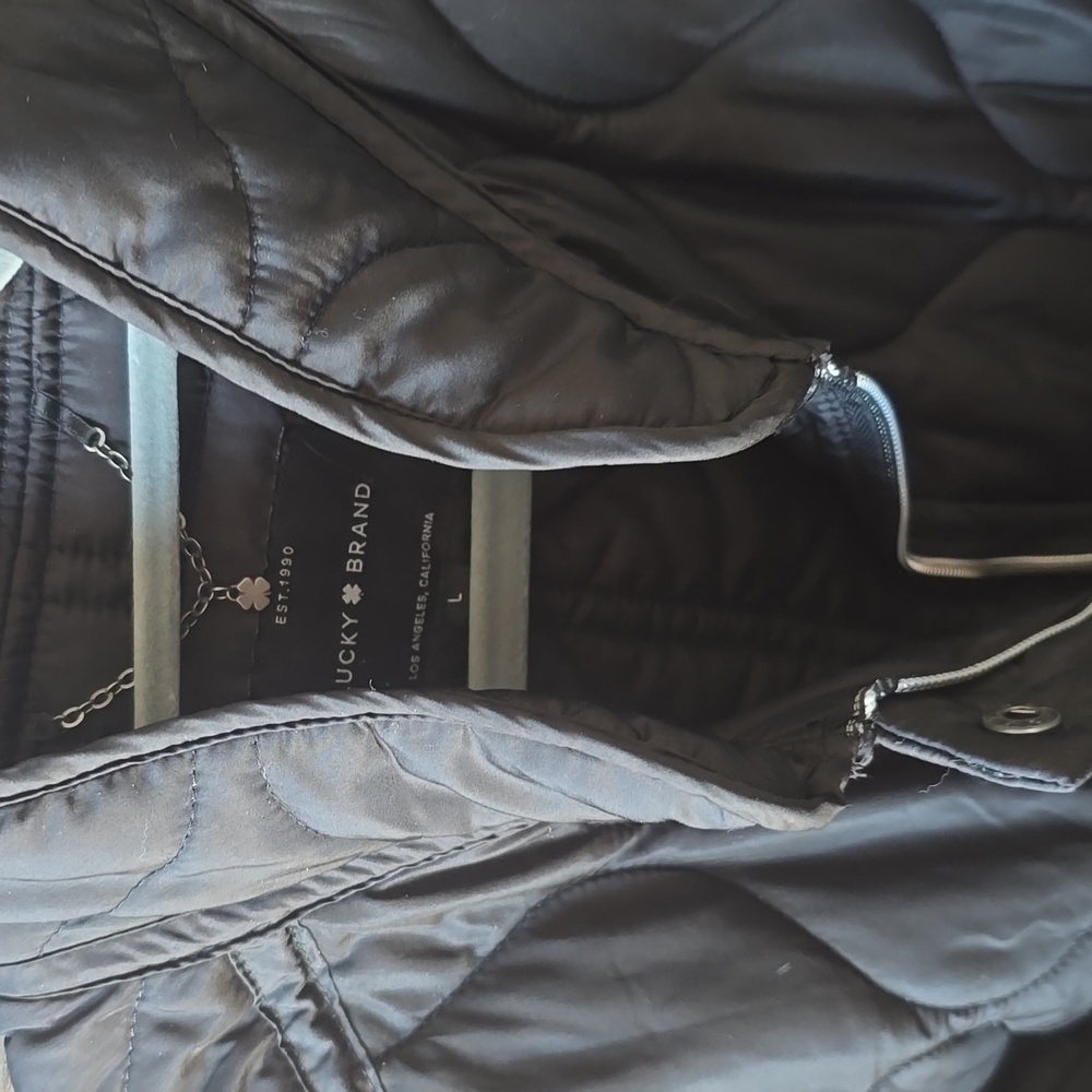 Lucky Brand Snow Quilted Water Resistant Puffer Bomber Jacket Adjustable Women - Picture 5 of 11